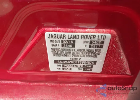 2015 Jaguar Xjl Xjl Portfolio z USA, uszkodzony, nr VIN SAJWJ2GD1F8V84576